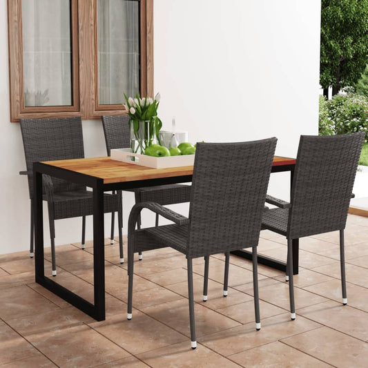 Berkfield 5 Piece Garden Dining Set Brown
