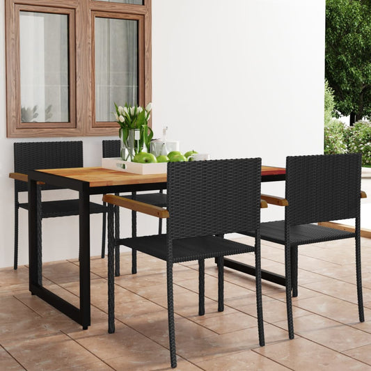 Berkfield 5 Piece Garden Dining Set Black