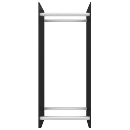 Berkfield Firewood Rack Black 40x35x100 cm Tempered Glass