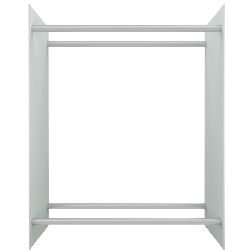 Berkfield Firewood Rack White 80x35x100 cm Tempered Glass