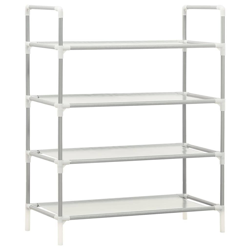 Berkfield Shoe Rack with 4 Shelves Metal and Non-woven Fabric Silver