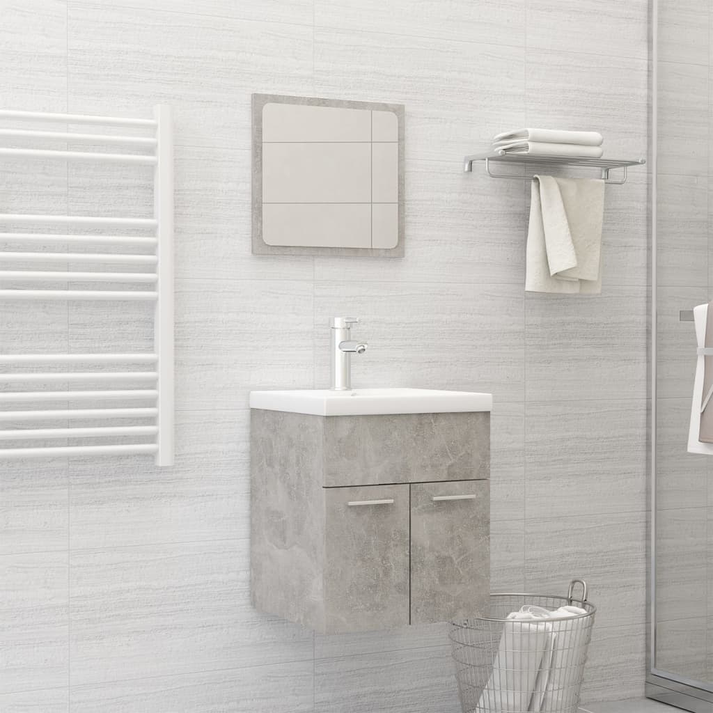 Berkfield Bathroom Furniture Set Concrete Grey Engineered Wood