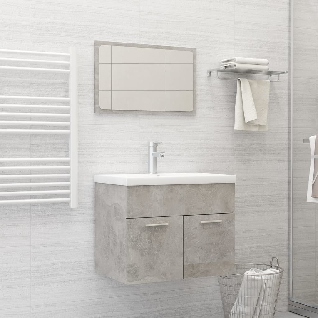 Berkfield Bathroom Furniture Set Concrete Grey Engineered Wood