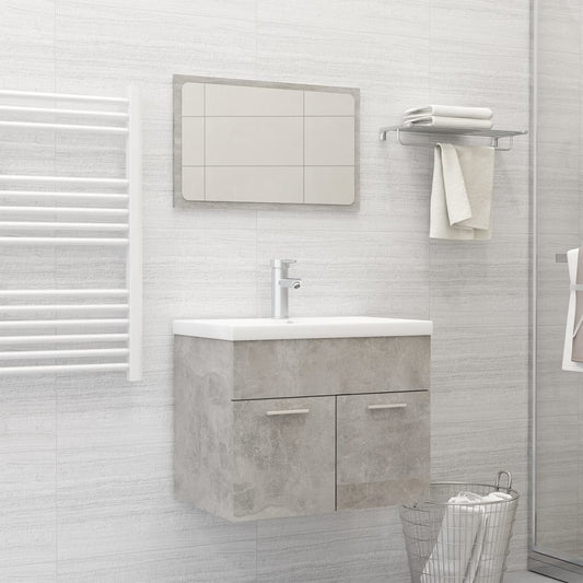 Berkfield Bathroom Furniture Set Concrete Grey Engineered Wood