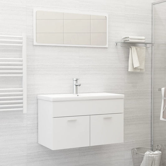 Berkfield Bathroom Furniture Set White Engineered Wood
