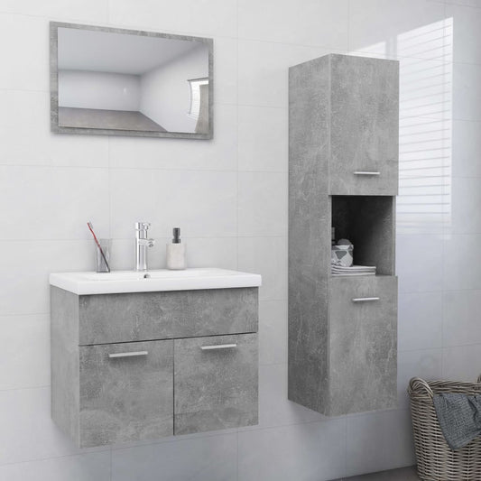 Berkfield Bathroom Furniture Set Concrete Grey Engineered Wood