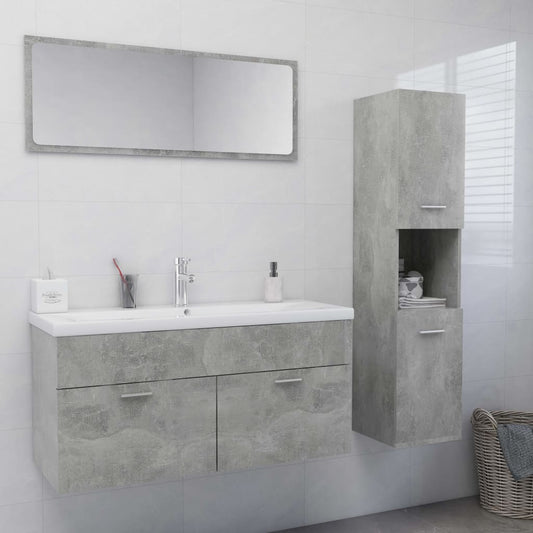 Berkfield Bathroom Furniture Set Concrete Grey Engineered Wood