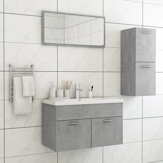 Berkfield Bathroom Furniture Set Concrete Grey Engineered Wood