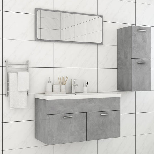 Berkfield Bathroom Furniture Set Concrete Grey Engineered Wood