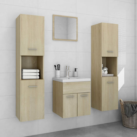 Berkfield Bathroom Furniture Set Sonoma Oak Engineered Wood