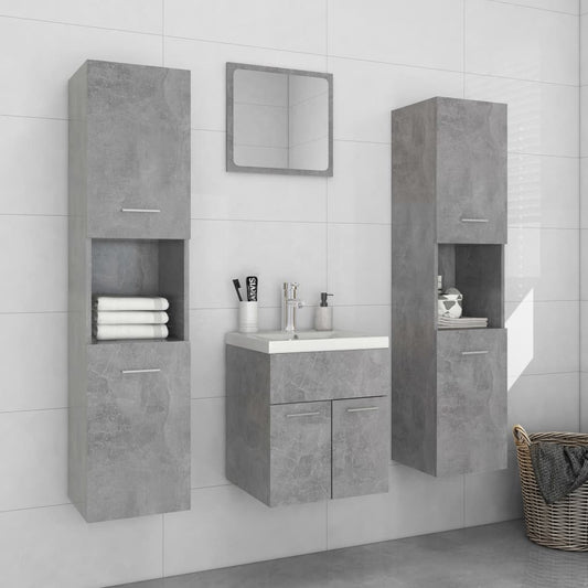 Berkfield Bathroom Furniture Set Concrete Grey Engineered Wood