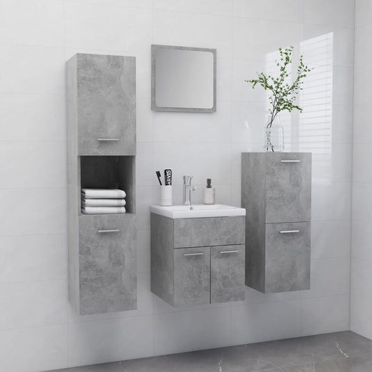 Berkfield Bathroom Furniture Set Concrete Grey Engineered Wood