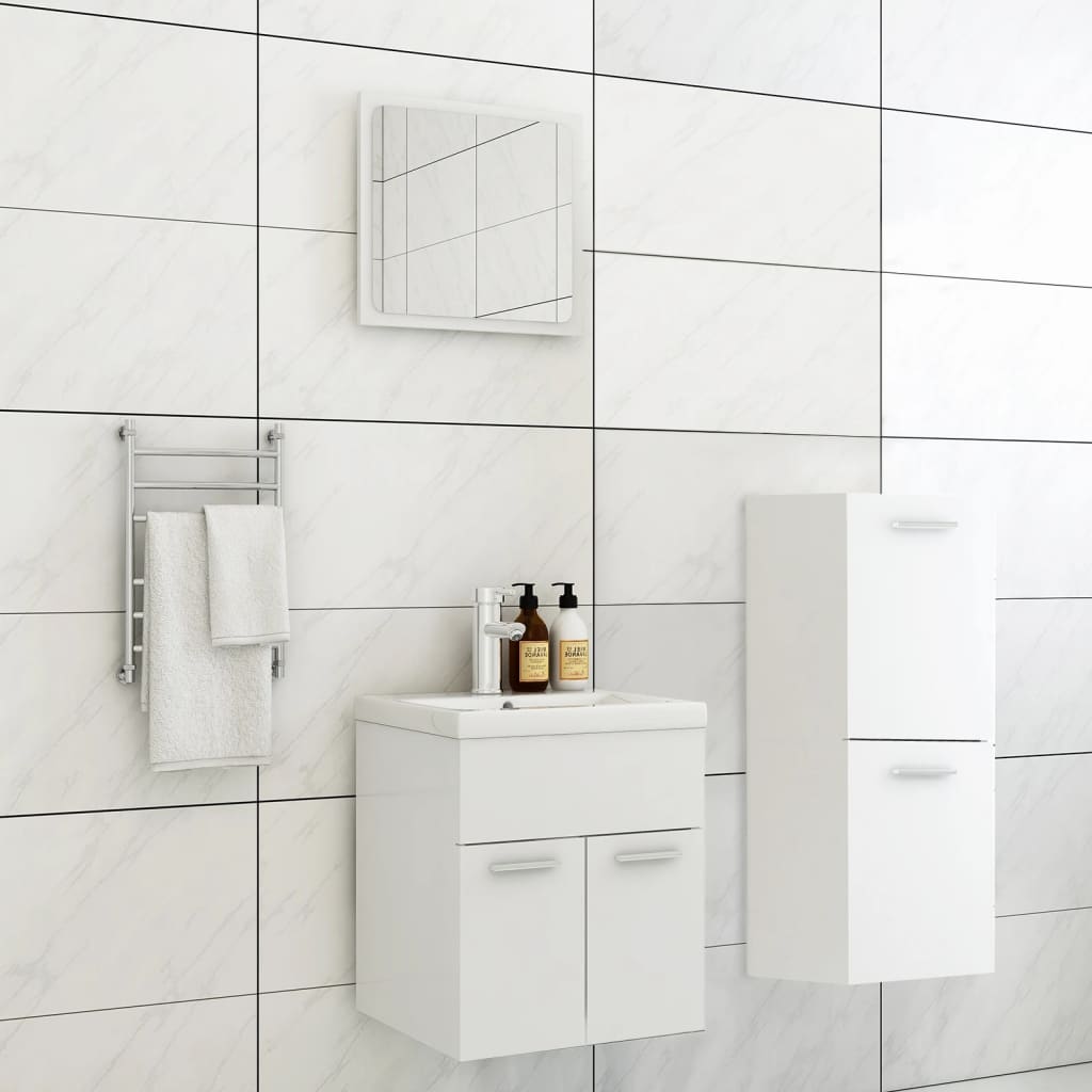 Berkfield Bathroom Furniture Set White Engineered Wood