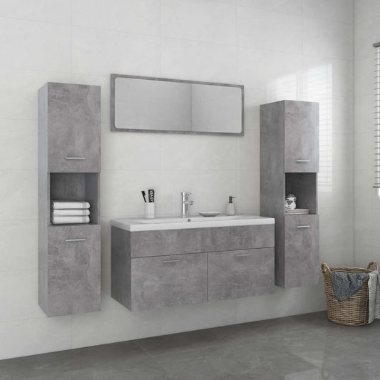 Berkfield Bathroom Furniture Set Concrete Grey Engineered Wood
