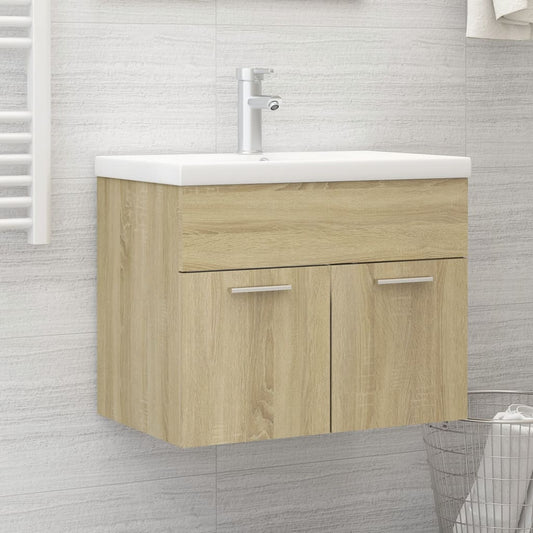 Berkfield Sink Cabinet with Built-in Basin Sonoma Oak Engineered Wood