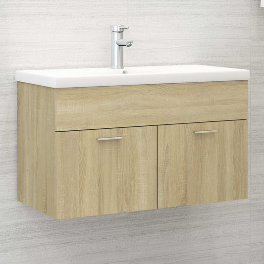 Berkfield Sink Cabinet with Built-in Basin Sonoma Oak Engineered Wood