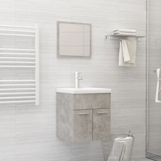 Berkfield Bathroom Furniture Set Concrete Grey Engineered Wood