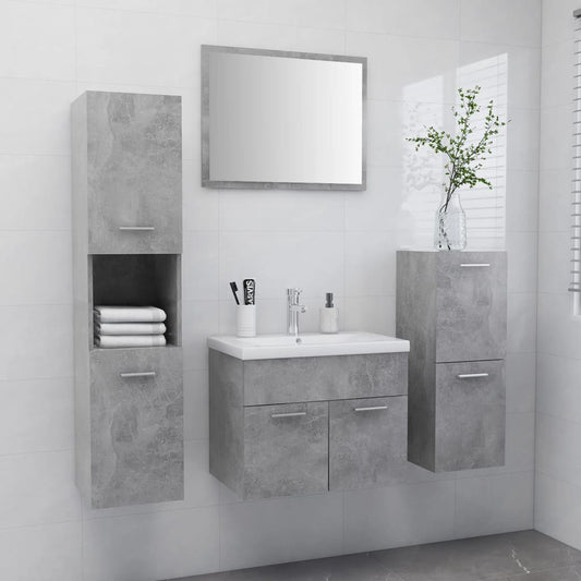 Berkfield Bathroom Furniture Set Concrete Grey Engineered Wood