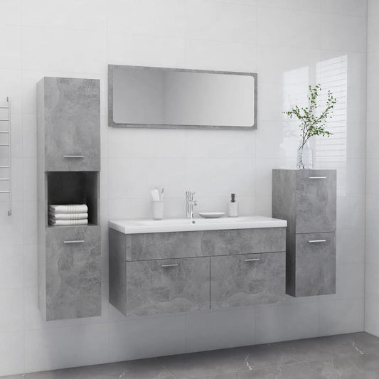 Berkfield Bathroom Furniture Set Concrete Grey Engineered Wood