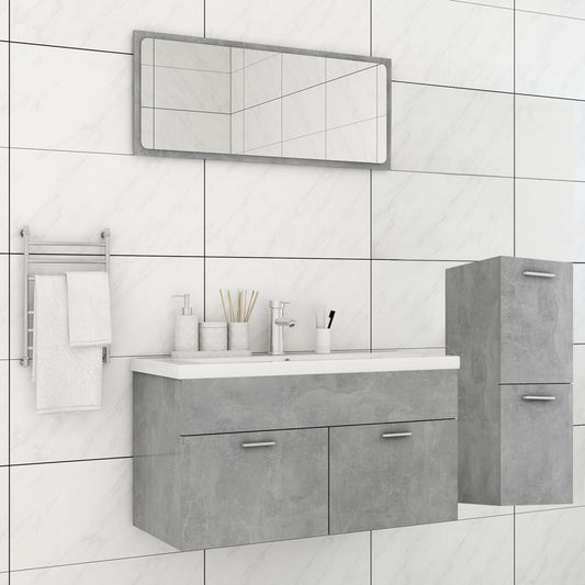 Berkfield Bathroom Furniture Set Concrete Grey Engineered Wood