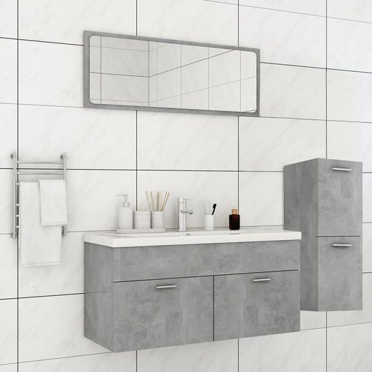 Berkfield Bathroom Furniture Set Concrete Grey Engineered Wood