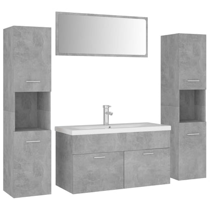 Berkfield Bathroom Furniture Set Concrete Grey Engineered Wood