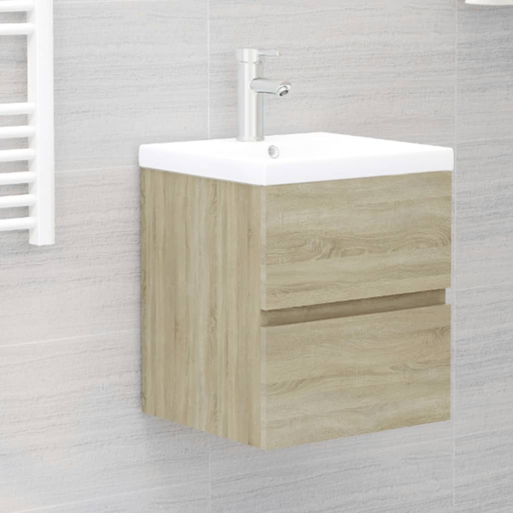 Berkfield Sink Cabinet with Built-in Basin Sonoma Oak Engineered Wood