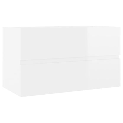 Berkfield Sink Cabinet with Built-in Basin High Gloss White Engineered Wood