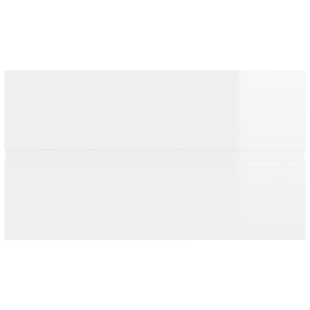Berkfield Sink Cabinet with Built-in Basin High Gloss White Engineered Wood
