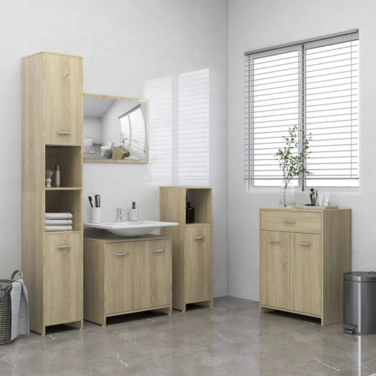 Berkfield 4 Piece Bathroom Furniture Set Sonoma Oak