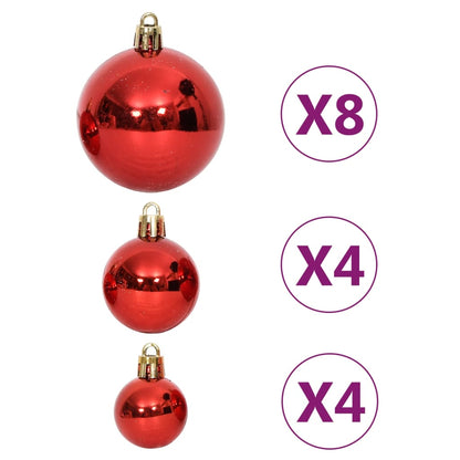 Berkfield 64 Piece Christmas Bauble Set Red and White