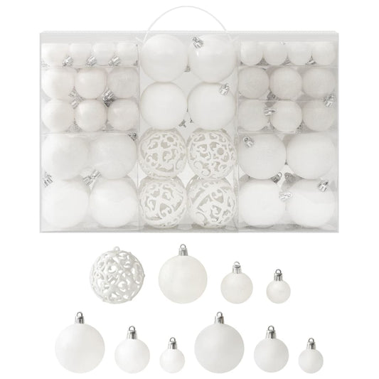 Berkfield 100 Piece Christmas Ball Set White