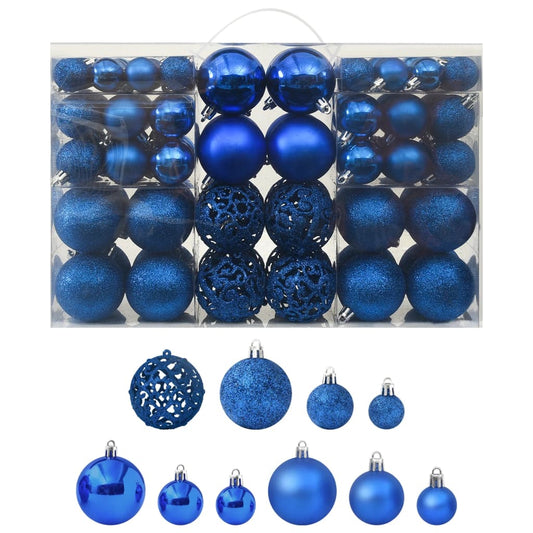 Berkfield 100 Piece Christmas Ball Set Blue