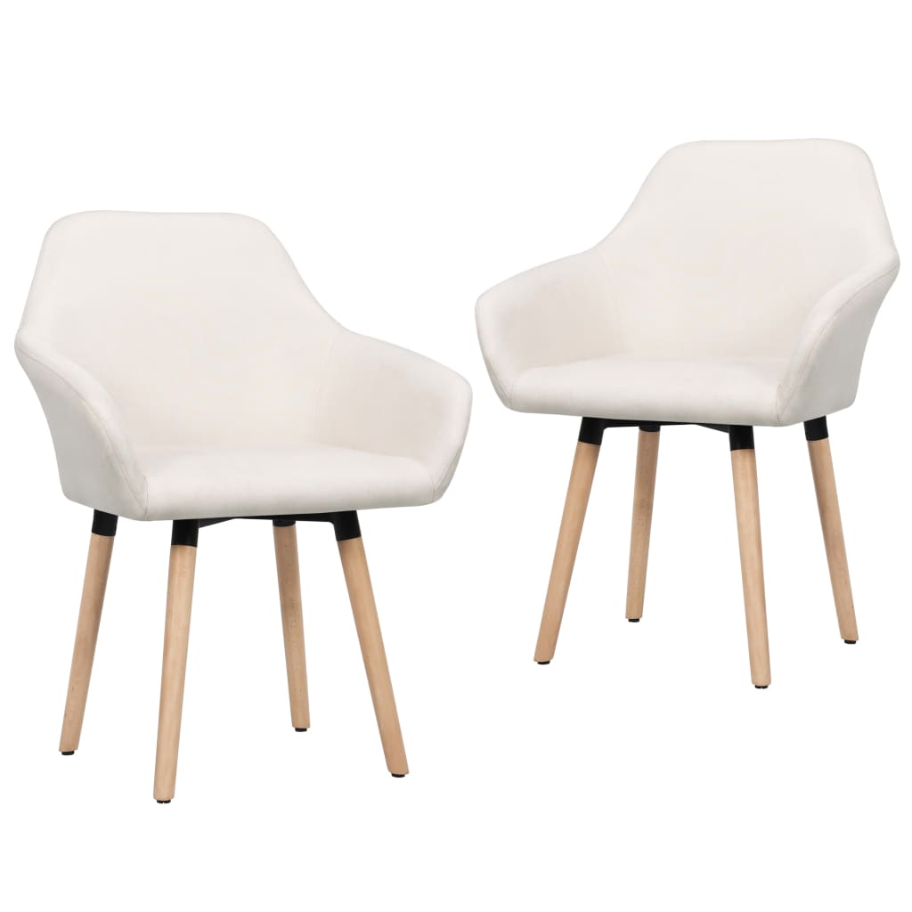 Berkfield Dining Chairs 2 pcs Cream Fabric
