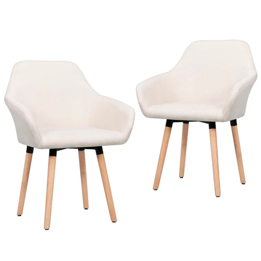 Berkfield Dining Chairs 2 pcs Cream Fabric