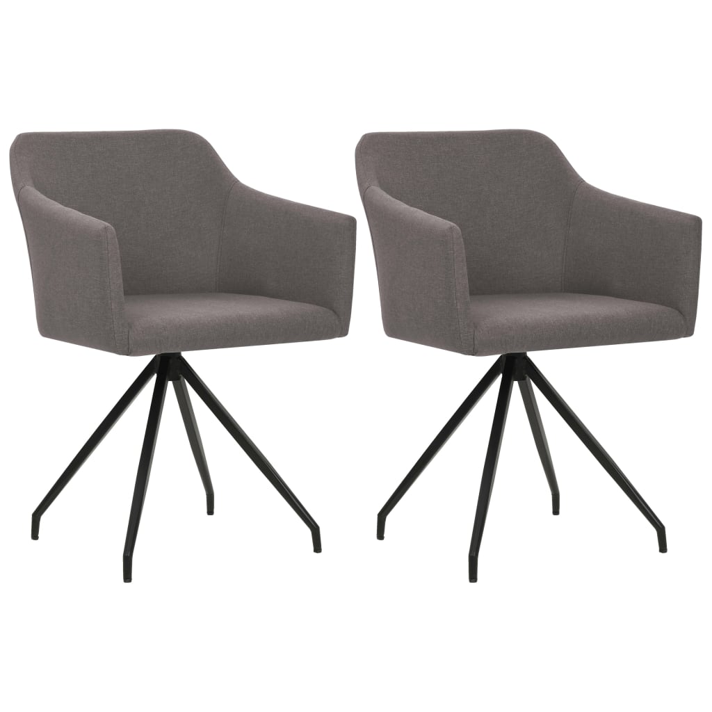 Berkfield Swivel Dining Chairs 2 pcs Taupe Fabric