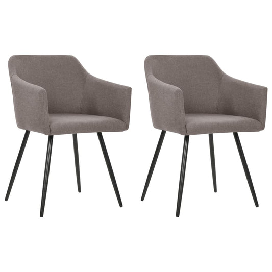 Berkfield Dining Chairs 2 pcs Taupe Fabric