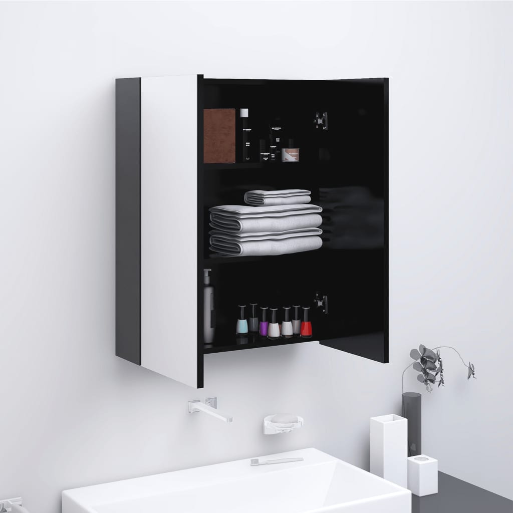 Berkfield Bathroom Mirror Cabinet 60x15x75 cm MDF Anthracite