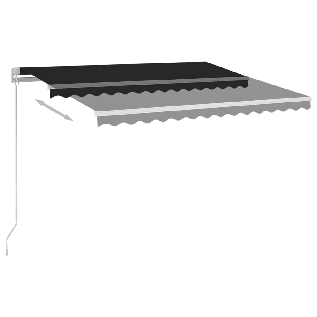 Berkfield Manual Retractable Awning with LED 300x250 cm Anthracite