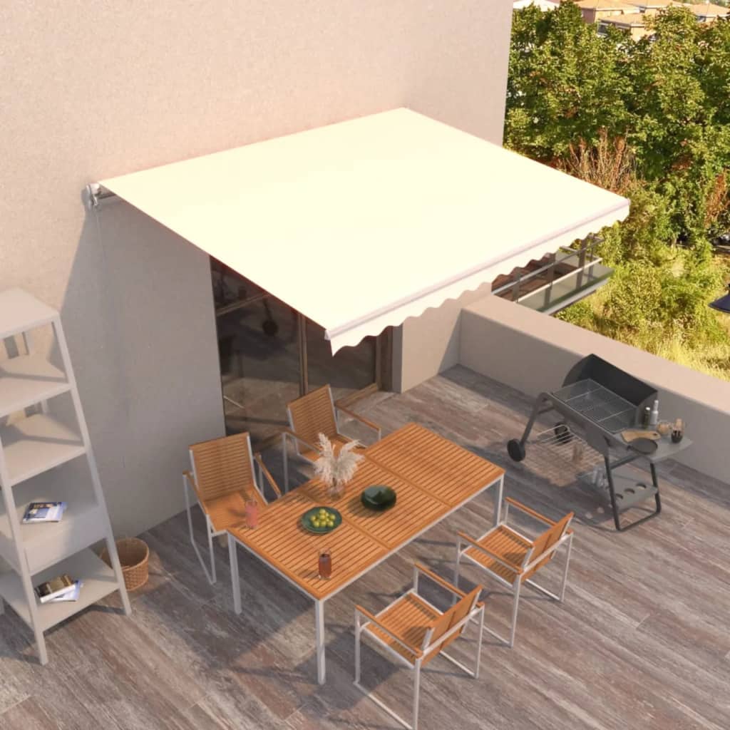 Berkfield Manual Retractable Awning 450x350 cm Cream