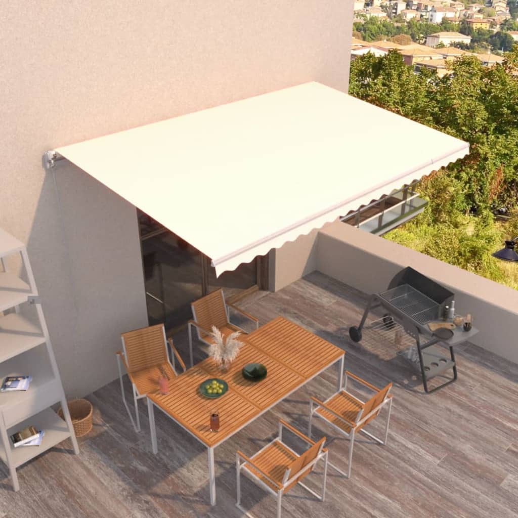 Berkfield Manual Retractable Awning 500x350 cm Cream