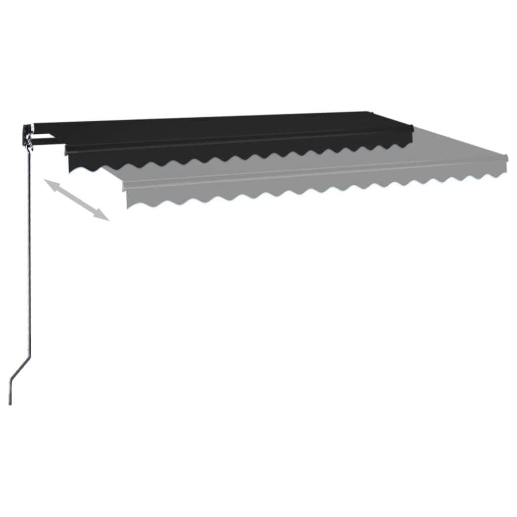 Berkfield Manual Retractable Awning with LED 400x350 cm Anthracite