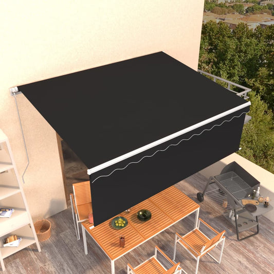 Berkfield Manual Retractable Awning with Blind 4.5x3m Anthracite