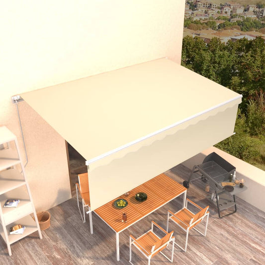 Berkfield Manual Retractable Awning with Blind 5x3m Cream