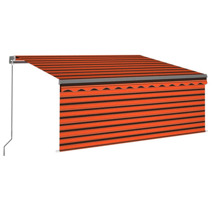 Berkfield Manual Retractable Awning with Blind&LED 3x2.5m Orange&Brown