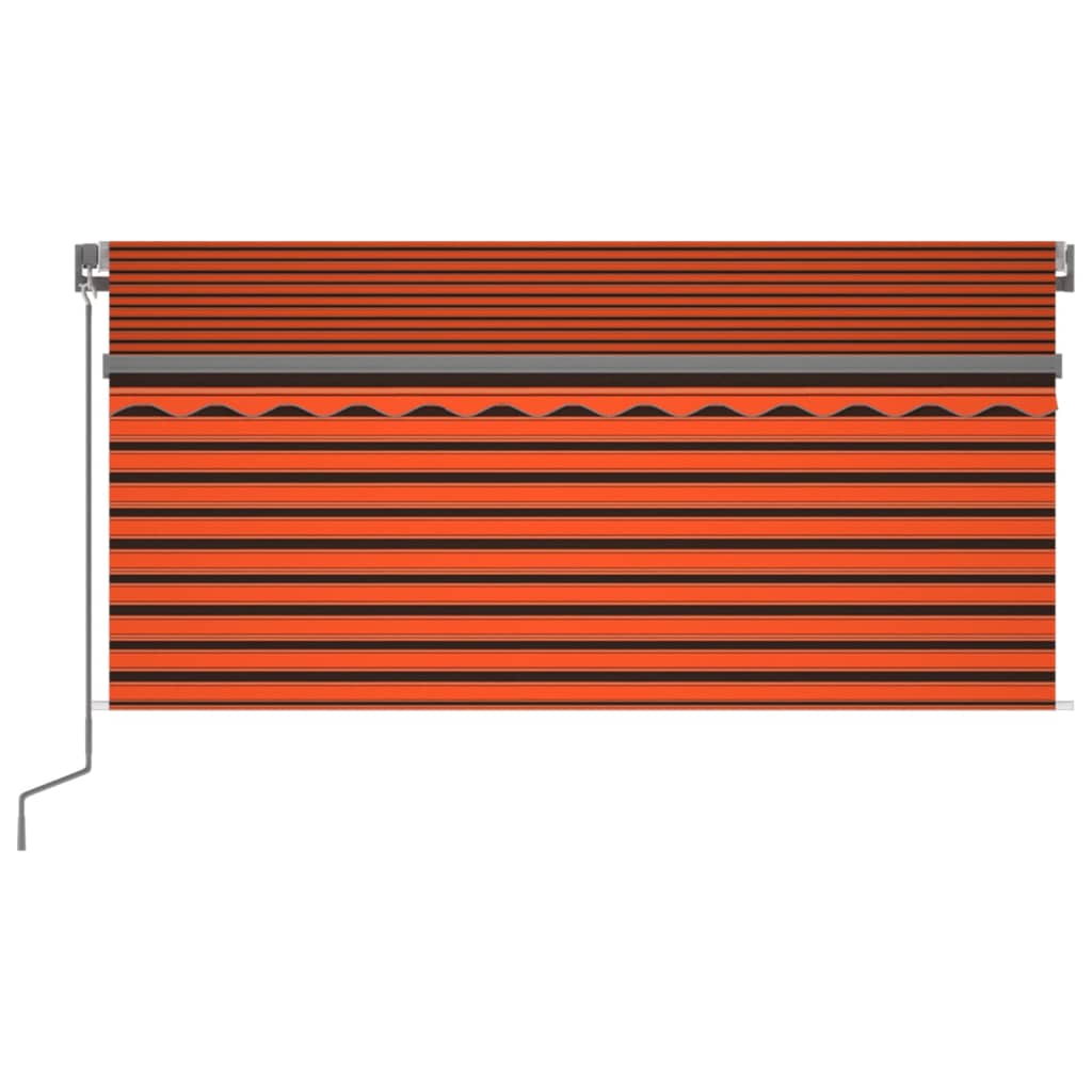 Berkfield Manual Retractable Awning with Blind&LED 3x2.5m Orange&Brown