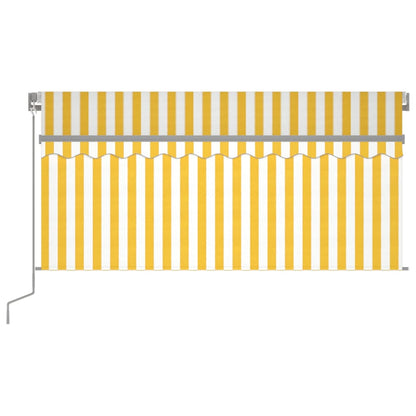 Berkfield Manual Retractable Awning with Blind 3.5x2.5m Yellow&White