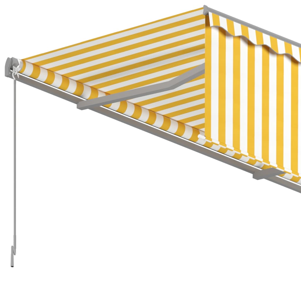 Berkfield Manual Retractable Awning with Blind 3.5x2.5m Yellow&White