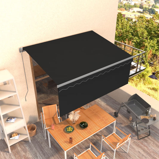 Berkfield Manual Retractable Awning with Blind 3.5x2.5m Anthracite