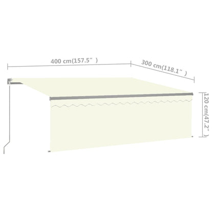 Berkfield Manual Retractable Awning with Blind 4x3m Cream